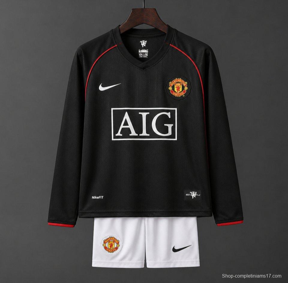 Retro Kids 07/08 Manchester United Away Long Sleeve Jersey