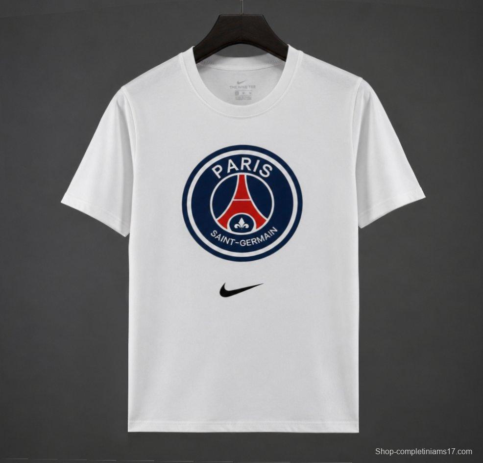 26/27 PSG White Cotton T-Shirt