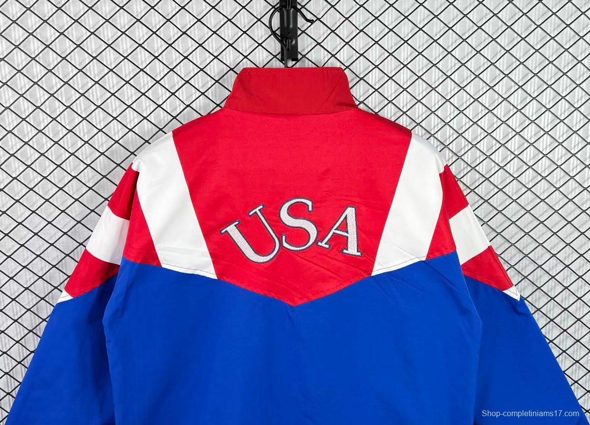 Retro 1994 USA Blue Full Zipper Windbreaker