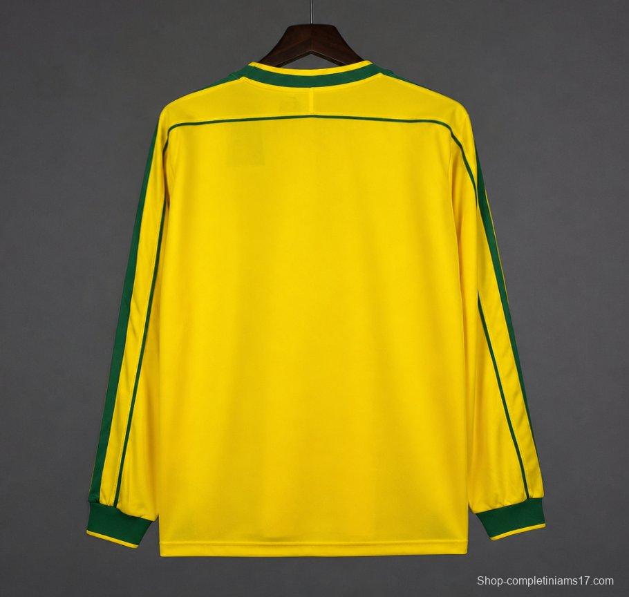 Retro 1998 Brazil Home Long Sleeve Jersey