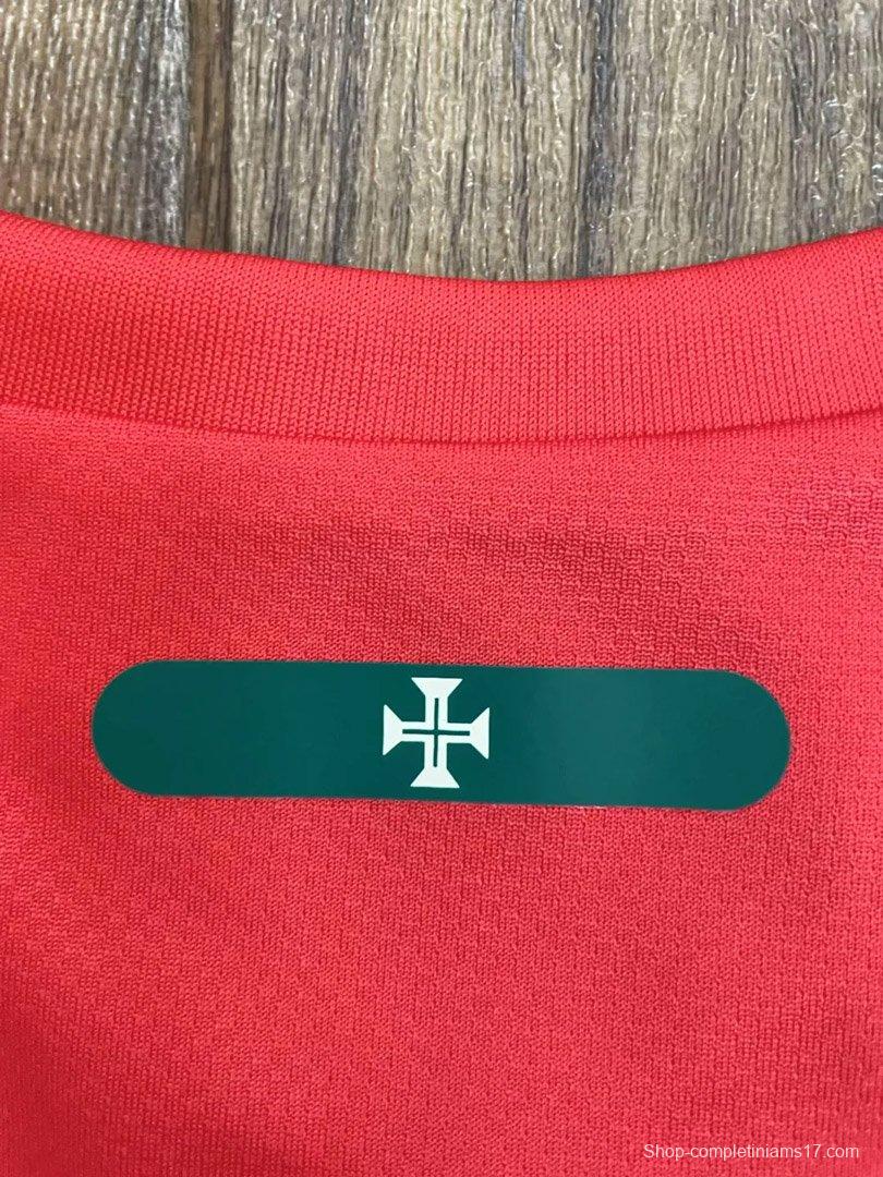 Retro  2010 Portugal Home Long Sleeve Jersey
