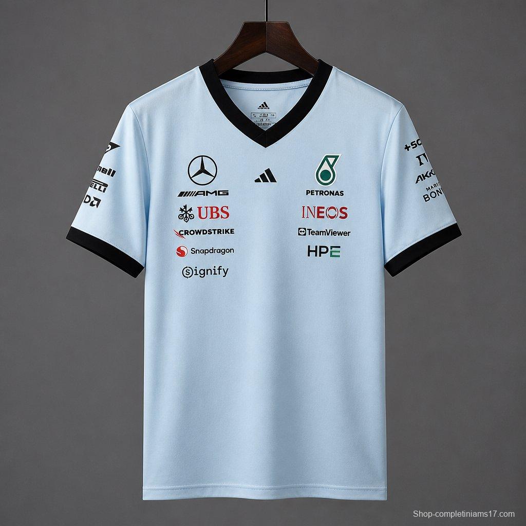 2026 F1 Mercedes-AMG Petronas F1 Team Light  Blue Training Jersey