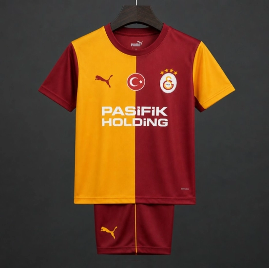 26/27 Kids Galatasaray Home Red Yellow Kits Jersey