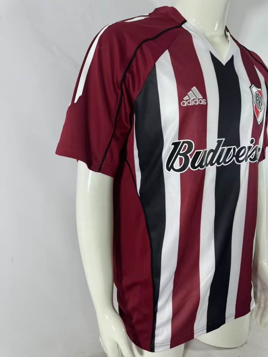 Retro 05/06 River Plate Away Maroon Stripes Jersey